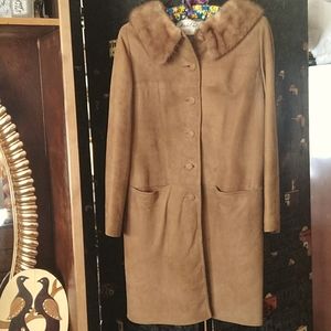 Vintage Suede and Fur Collar Coat
